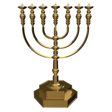 Candle menorah 3D render Stock Illustration