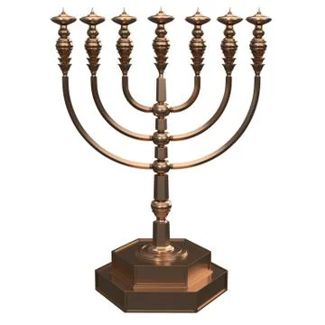 Candle menorah 3D render Stock Illustration