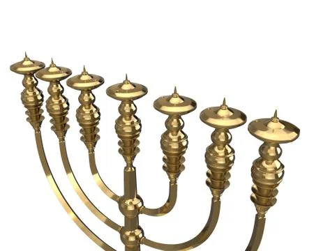 Candle menorah 3D render Stock Illustration