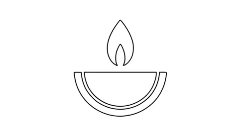 Candle minimalist stroke animation Stock Footage 328962572