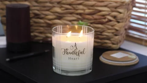 A candle with motivational words Stock Footage 135462267