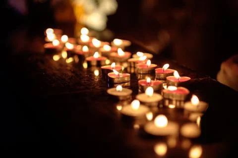 Candle of mourning Stock Photos