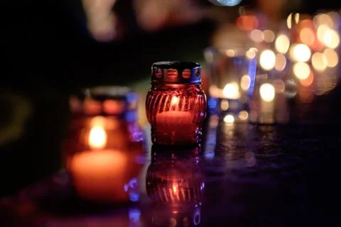 Candle of mourning Foto stock