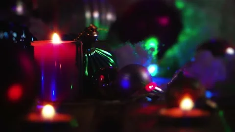 Candle with New Year's attributes 스톡 동영상 143395279