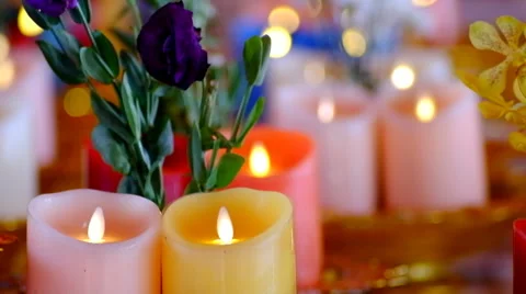 Candle in the night background Stock Footage 48949579