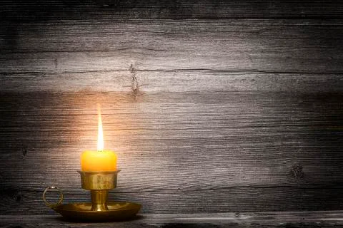 Candle at night. Stock Photos