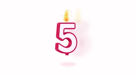Candle number five alpha looped Stock Footage 88687909