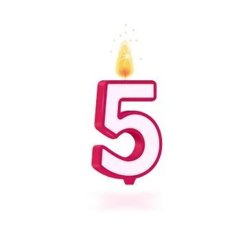 Candle number five Stock Illustration