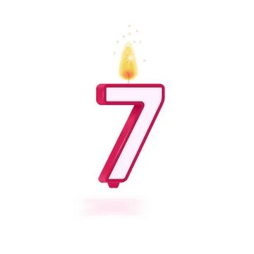 Candle number seven Stock Illustration