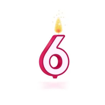 Candle number six Stock Illustration