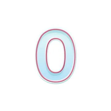 Candle number zero. 0 symbol. Cartoon realistic vector candle number for Birt Stock Illustration
