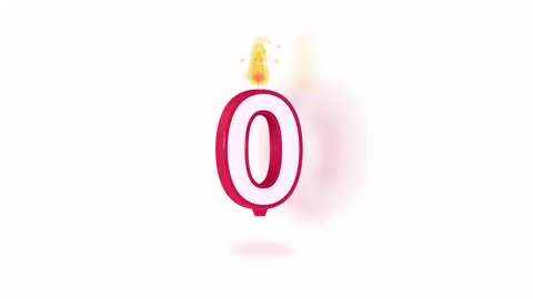 Candle number zero alpha looped Stock Footage 88687672