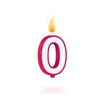 Candle number zero Stock Illustration