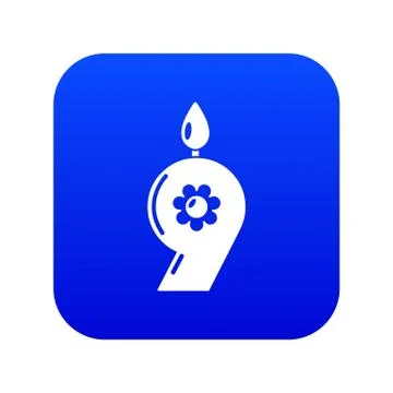 Candle numeral icon, simple black style 스톡 일러스트