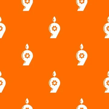 Candle numeral pattern orange Illustrazione stock