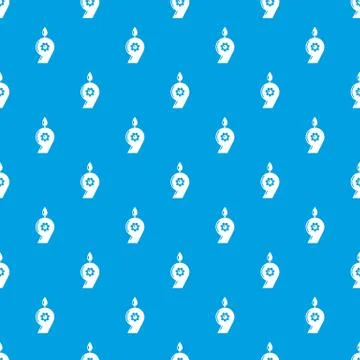 Candle numeral pattern seamless blue イラスト素材