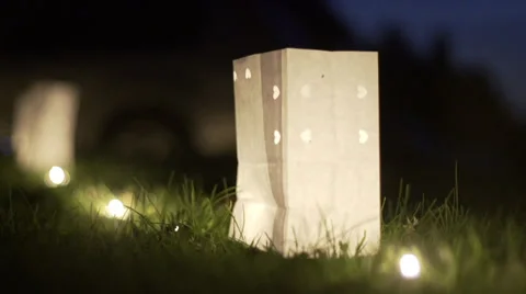 Candle in Paper Container Stock Footage 31912202