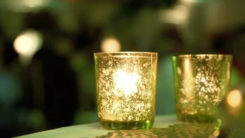 Candle At Party Stock Footage 129615914