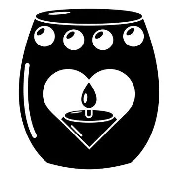 Candle passion icon, simple black style 스톡 일러스트