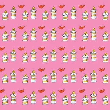 Candle pattern of paper or fabric with repeating pattern Stock Illustration