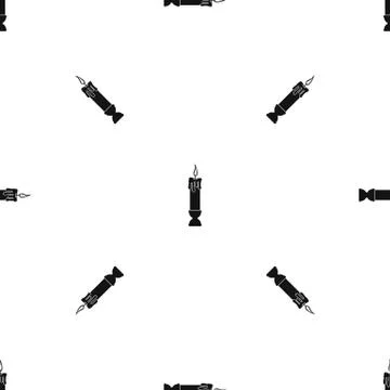 Candle pattern seamless black Illustrazione stock
