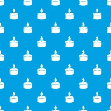 Candle pattern seamless blue Illustration
