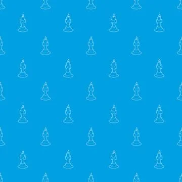 Candle pattern seamless blue Illustrazione stock