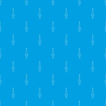 Candle pattern seamless blue Illustrazione stock