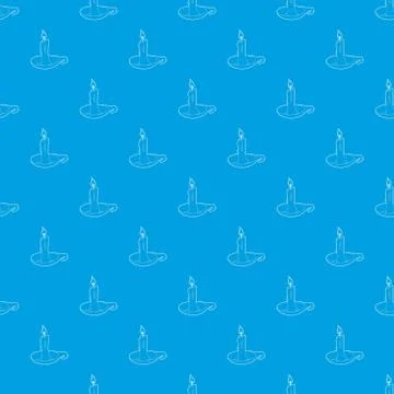 Candle pattern seamless blue Stock Illustration