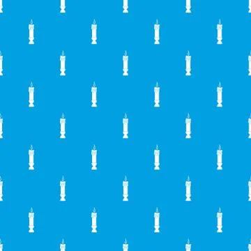 Candle pattern seamless blue Stock Illustration