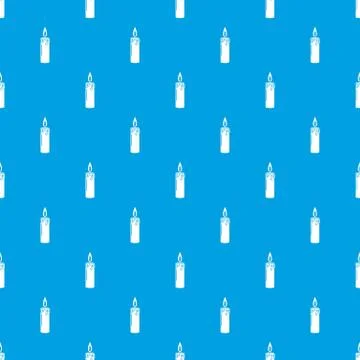 Candle pattern vector seamless blue Stock Illustration