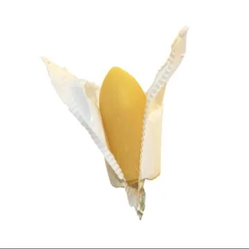 Candle in plastic packaging for constipation close up Stock Photos