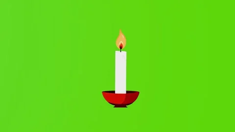 A candle on a platter isolated on a green screen. Stock Footage 285079087