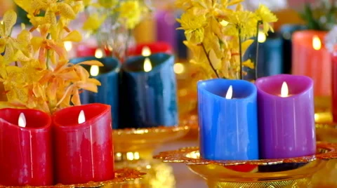 Candle for pray buddha Stock Footage 48950429