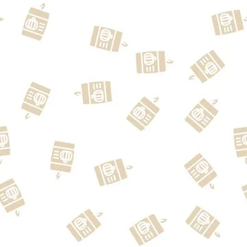 Candle pumpkin glyph vector seamless pattern Stock Illustration