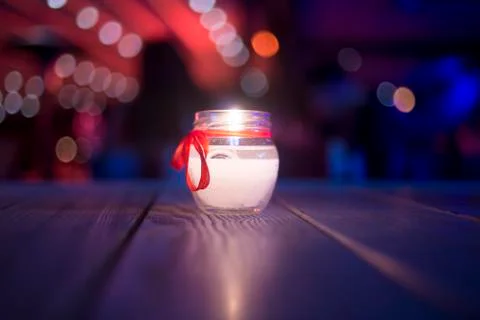 Candle in a restaurant Stock-Fotos
