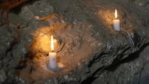 Candle in the rocks Stock-Footage 126432129