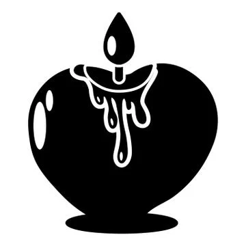 Candle romance icon, simple black style 스톡 일러스트