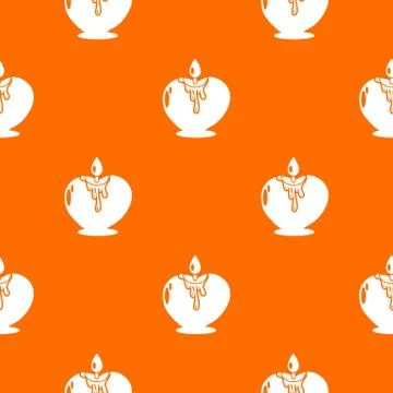 Candle romance pattern vector orange Stock Illustration