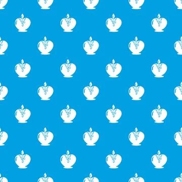 Candle romance pattern vector seamless blue 스톡 일러스트