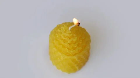 Candle rotates on white background Stock Footage 35520444