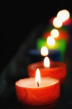 Candle row Stock Photos