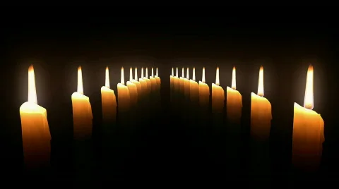 Candle Rows. Loop. CG. HD. 스톡 동영상 502558
