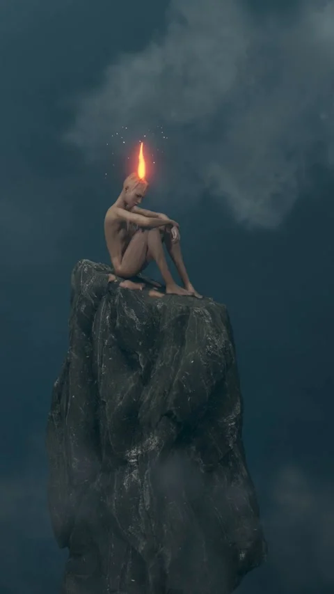 Candle sad wooman burning Stock Footage 302526516