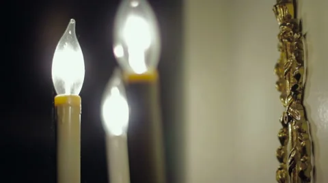 Candle Sconce Stock Footage 53584239