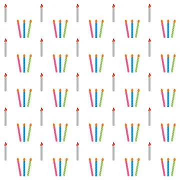Candle seamless pattern background.Colorful wallpaper vector illustration and 스톡 일러스트