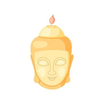 Candle in the shape of a Buddha head Stock Illustration
