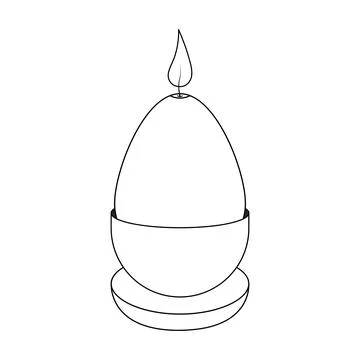 Candle in the shape of an Easter egg. Sketch. Illustrazione stock