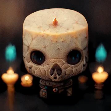 A candle shaped like a skull Stock Photos