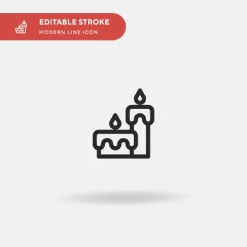 Candle Simple vector icon. Illustration symbol design template for web mobile Stock Illustration